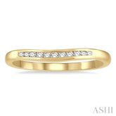 1/10 Ctw Round Cut Diamond Inlay Wedding Band in 14K Yellow Gold